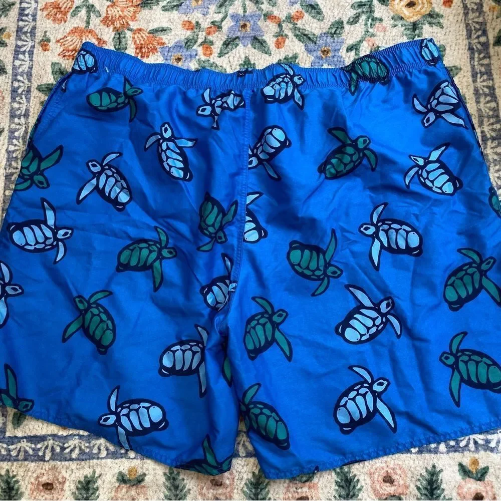 Island Passport Turtle Print Swim Trunks Size 4XL